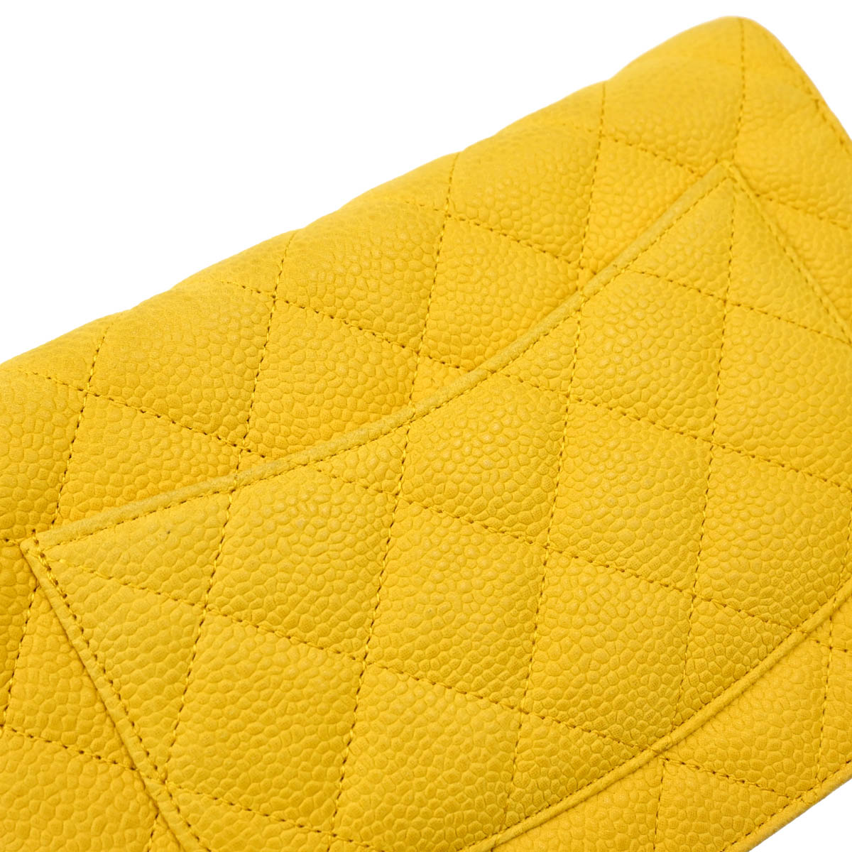 Chanel 2013-2014 Yellow Caviar Classic WOC Shoulder Wallet Bag