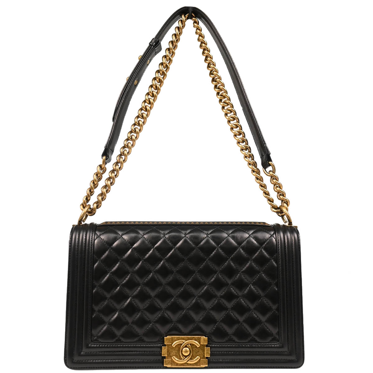 Boy Chanel 2015-2016 Black Calfskin New-Medium Shoulder Bag