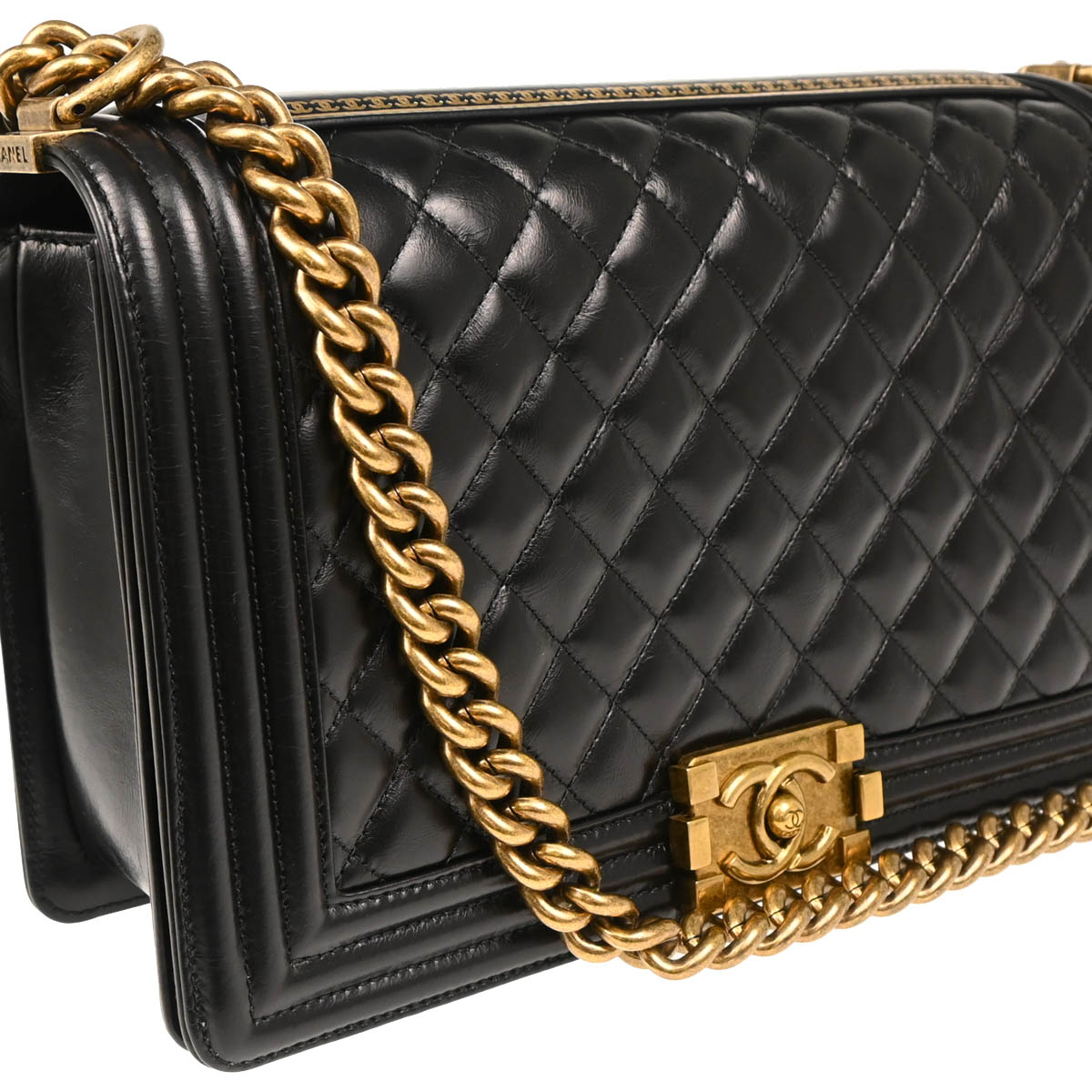 Boy Chanel 2015-2016 Black Calfskin New-Medium Shoulder Bag