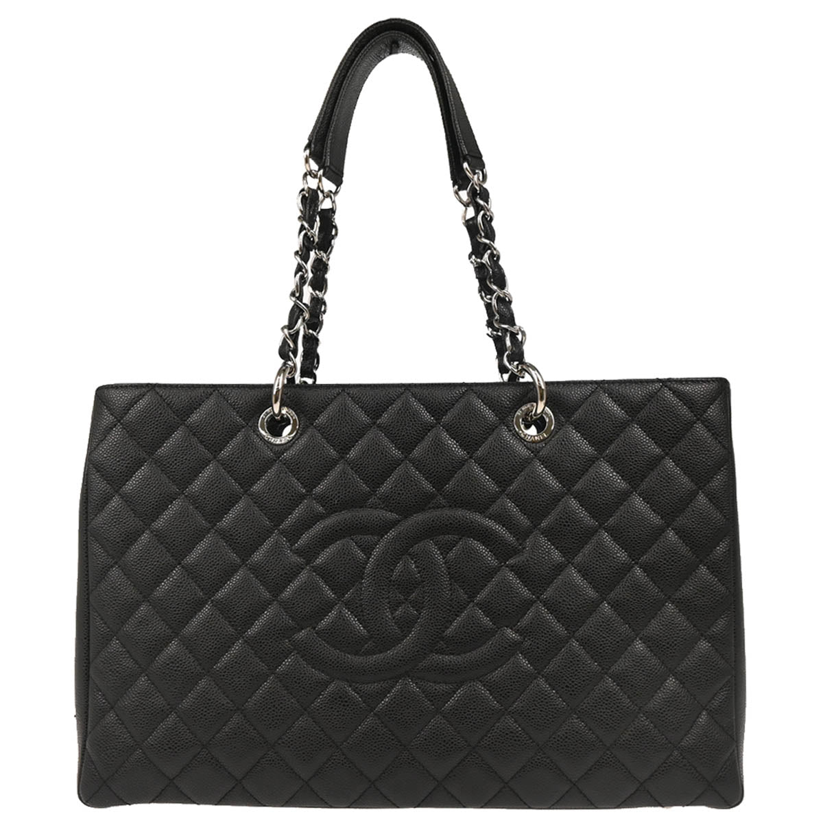 Chanel 2012-2013 Black Caviar Grand Shopping Tote GST XL Handbag
