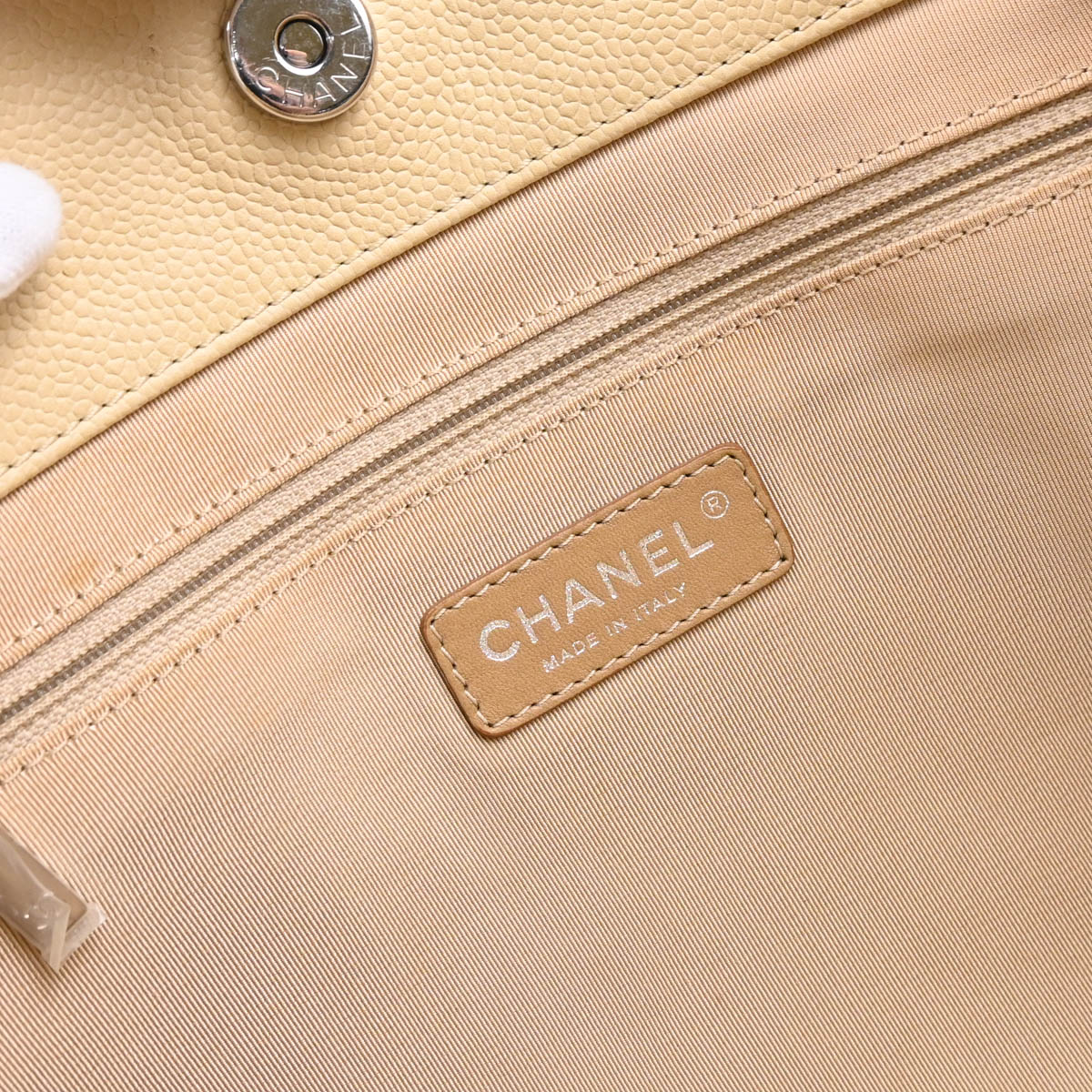 Chanel 2011 Beige Caviar Timeless Tote Handbag