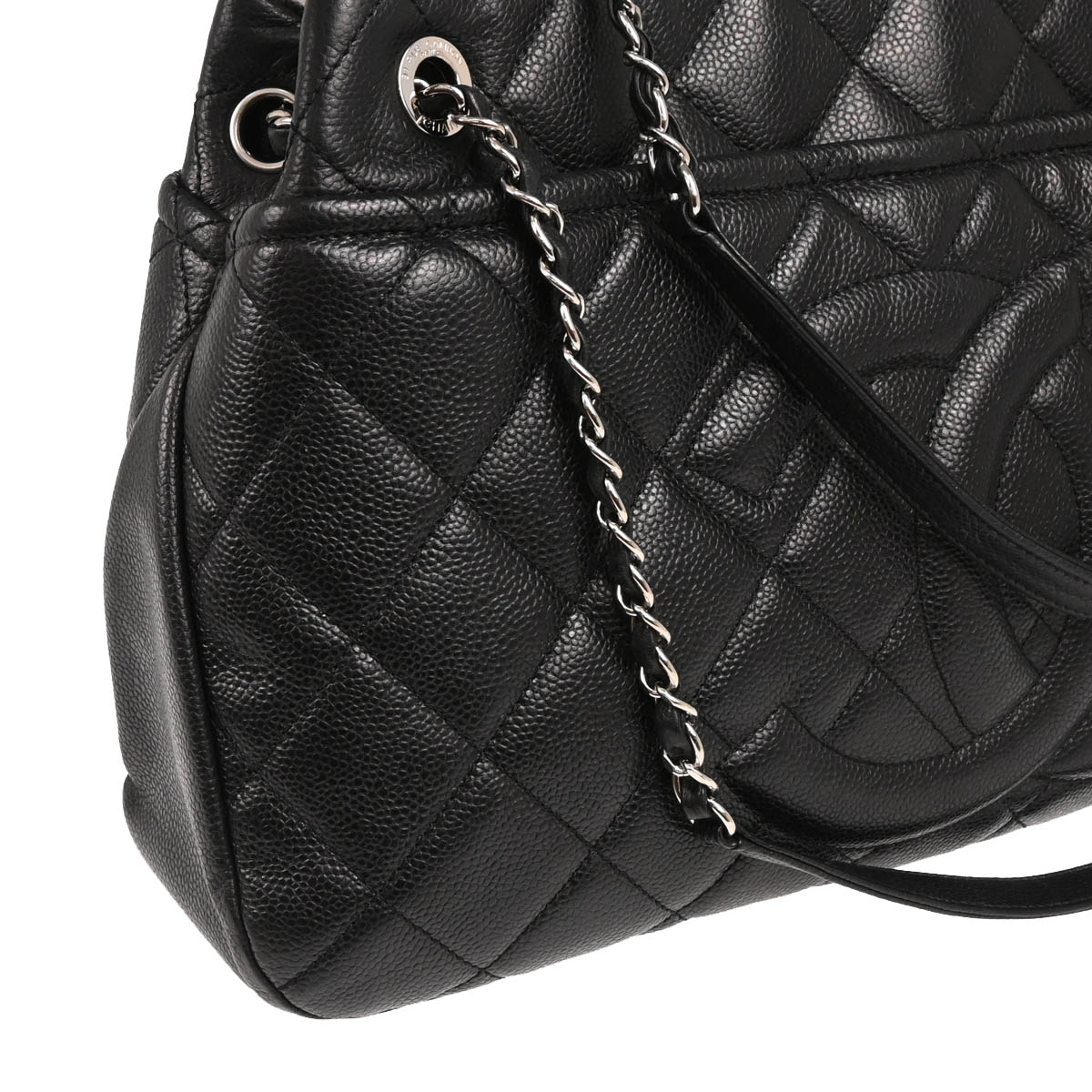 Chanel 2012-2013 Black Caviaｒ Timeless CC Chain Tote Handbag