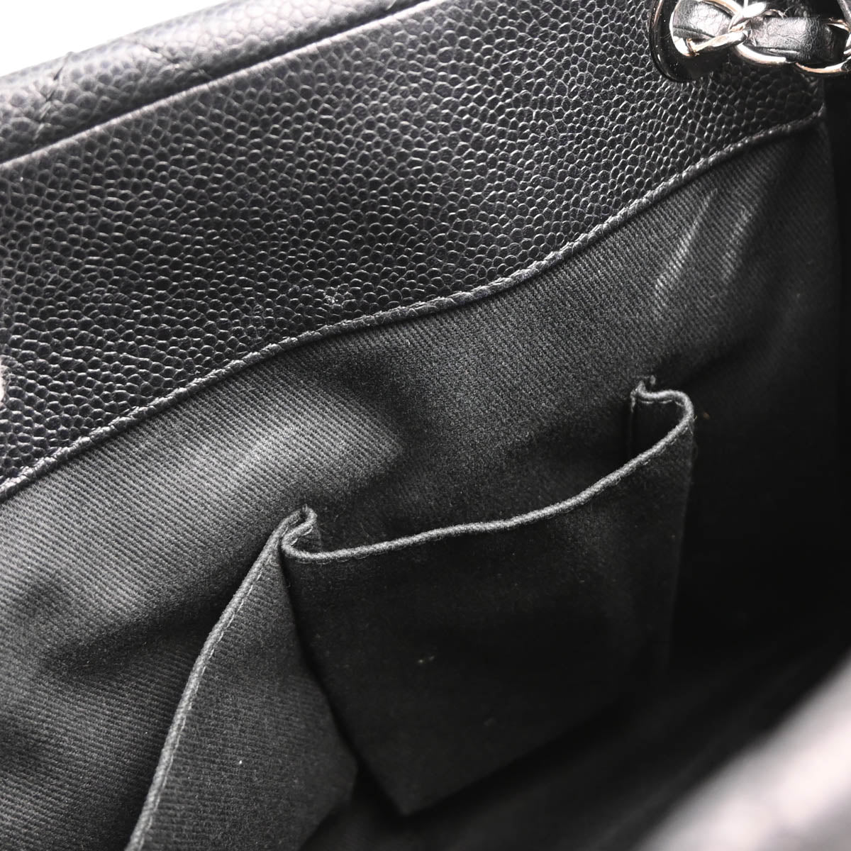 Chanel 2012-2013 Black Caviaｒ Timeless CC Chain Tote Handbag