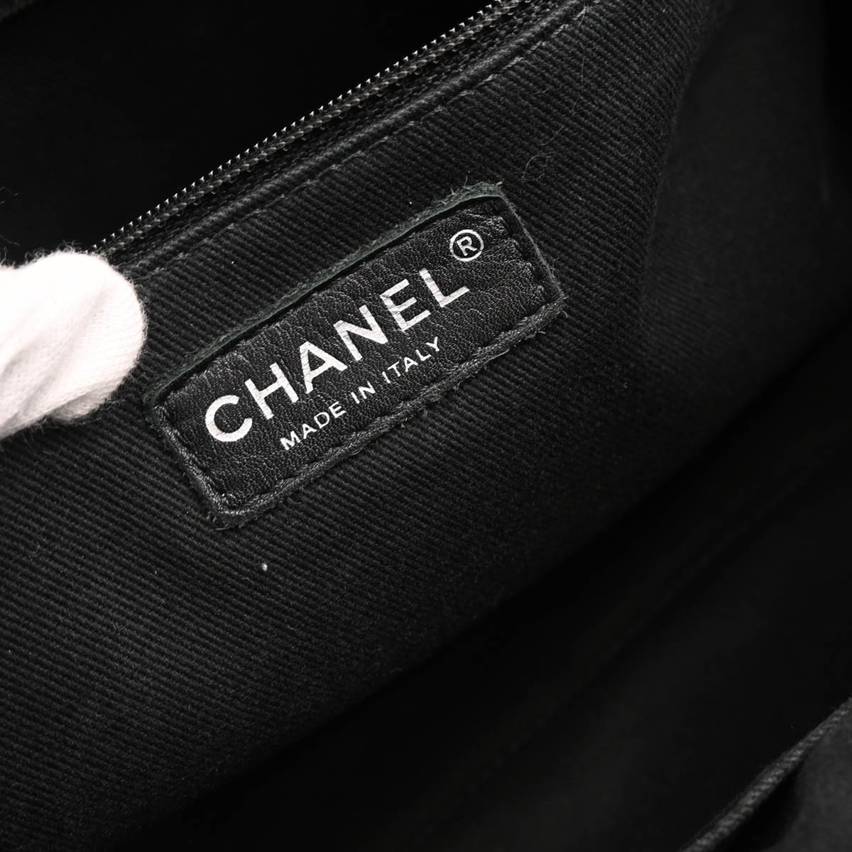 Chanel 2012-2013 Black Caviaｒ Timeless CC Chain Tote Handbag