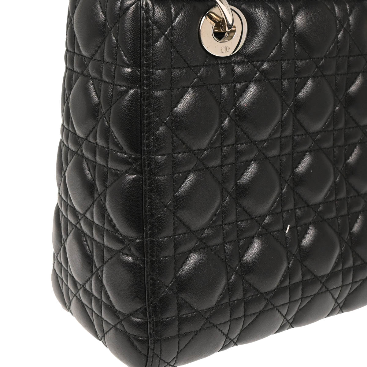 Christian Dior 2012 Black Lambskin MediumLady Dior Cannage 2way Shoulder Handbag