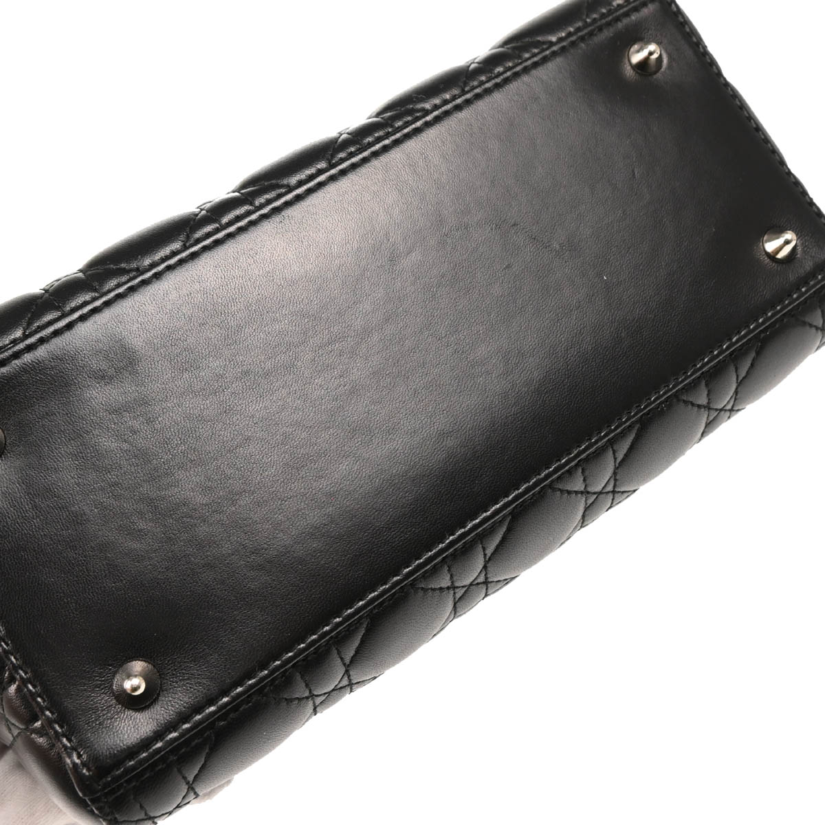 Christian Dior 2012 Black Lambskin MediumLady Dior Cannage 2way Shoulder Handbag