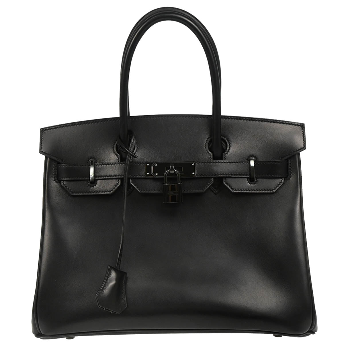 Hermes 2011 So-Black Box Calf Birkin 30 Handbag