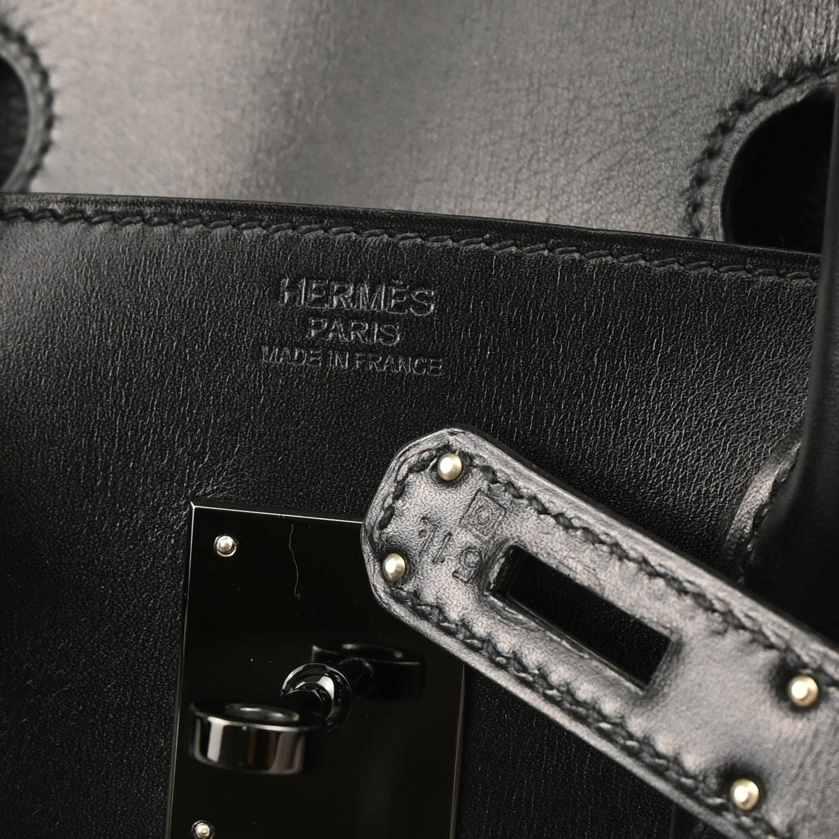 Hermes 2011 So-Black Box Calf Birkin 30 Handbag