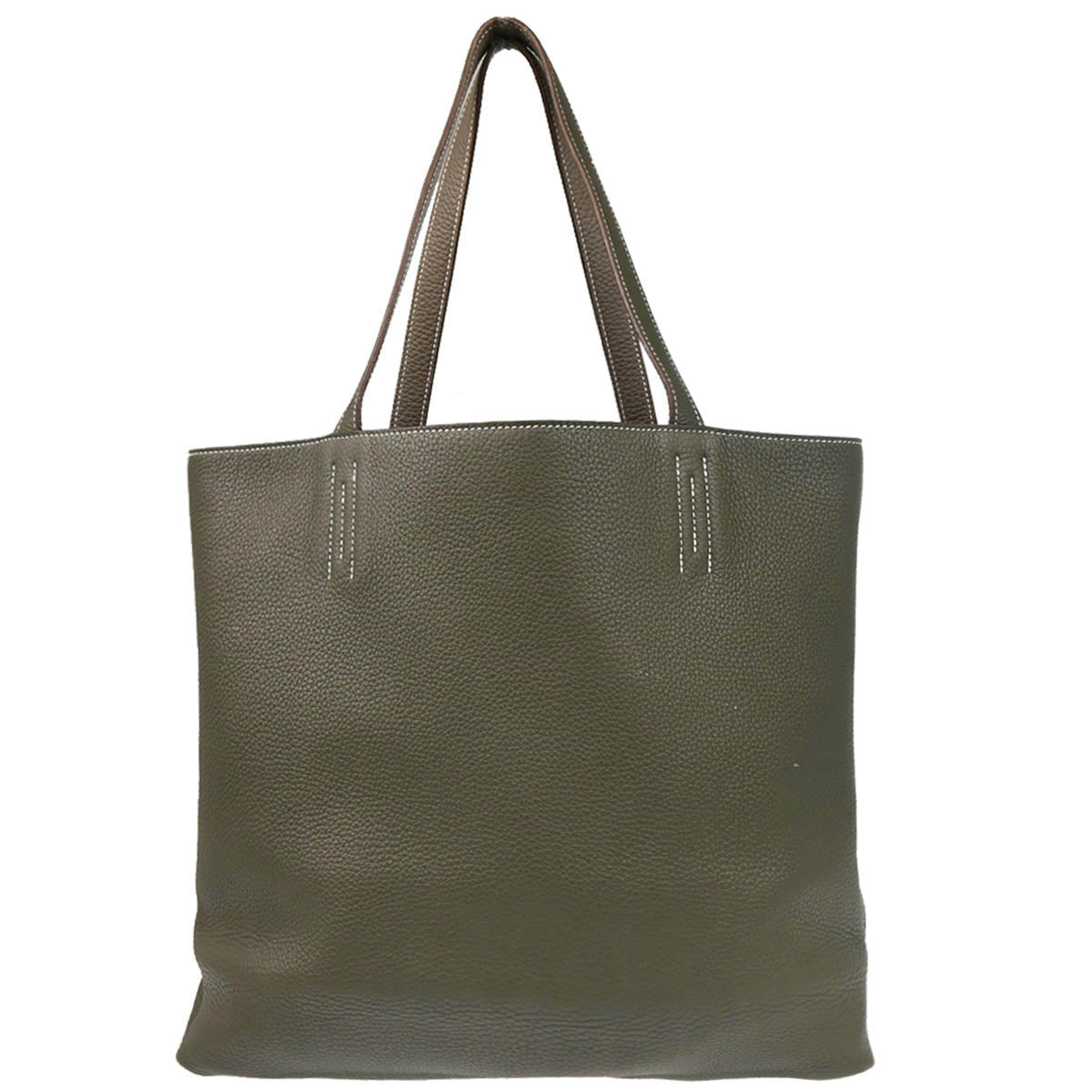Hermes 2011 Etoupe Taurillon Clemence Double Sens 36 Reversible Tote Handbag