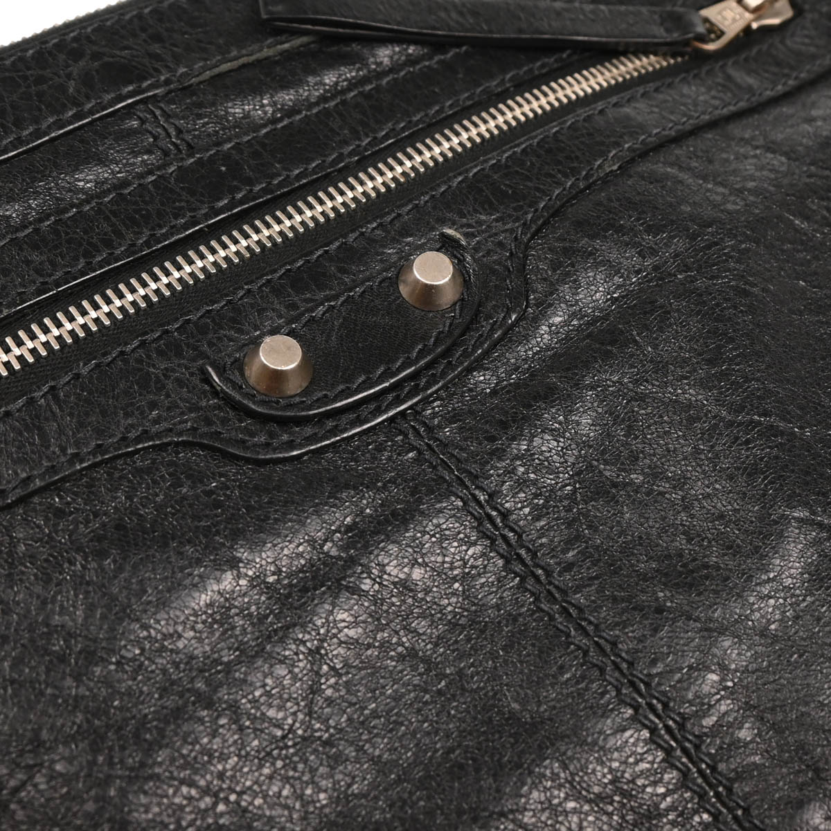 Balenciaga Black Leather Clip M Clutch Bag