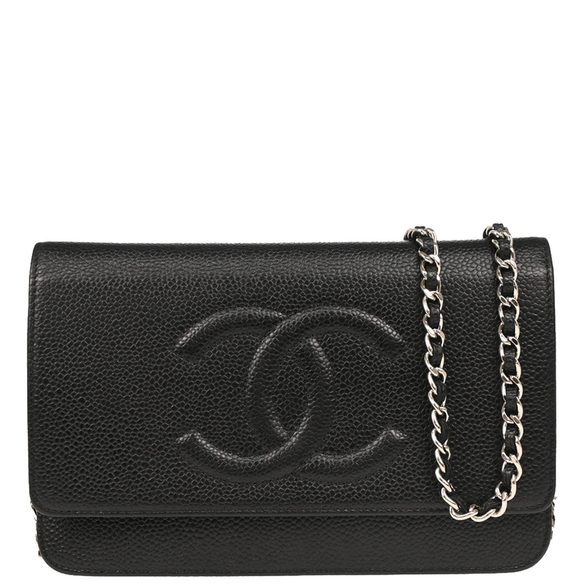 Chanel 2012-2013 Black Caviar Timeless WOC Shoulder Wallet Bag