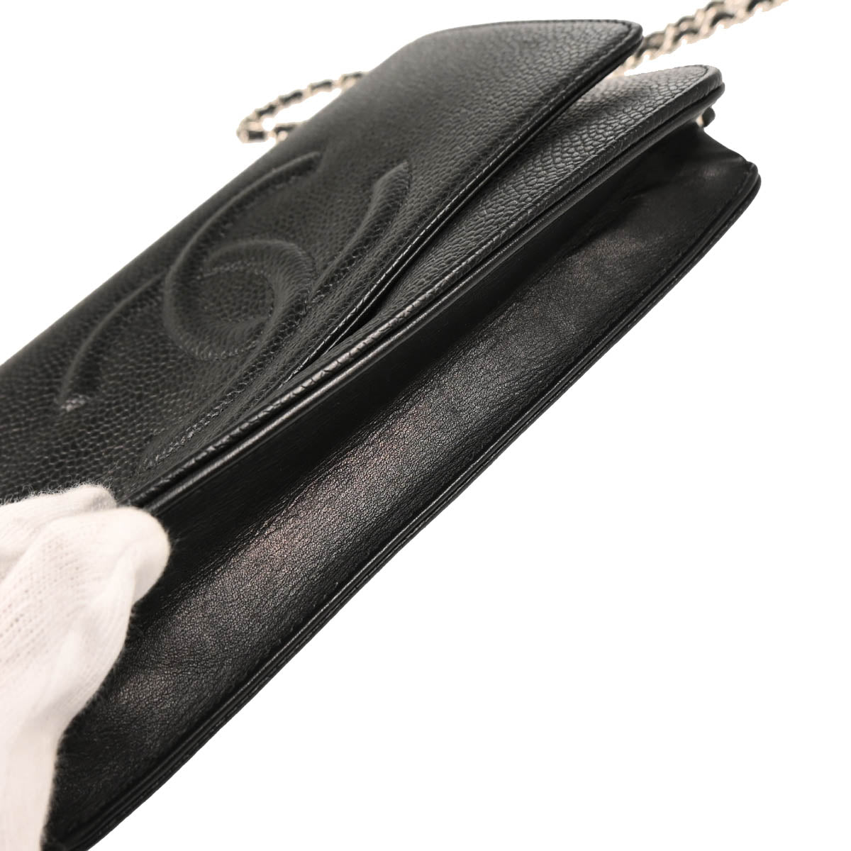 Chanel 2012-2013 Black Caviar Timeless WOC Shoulder Wallet Bag