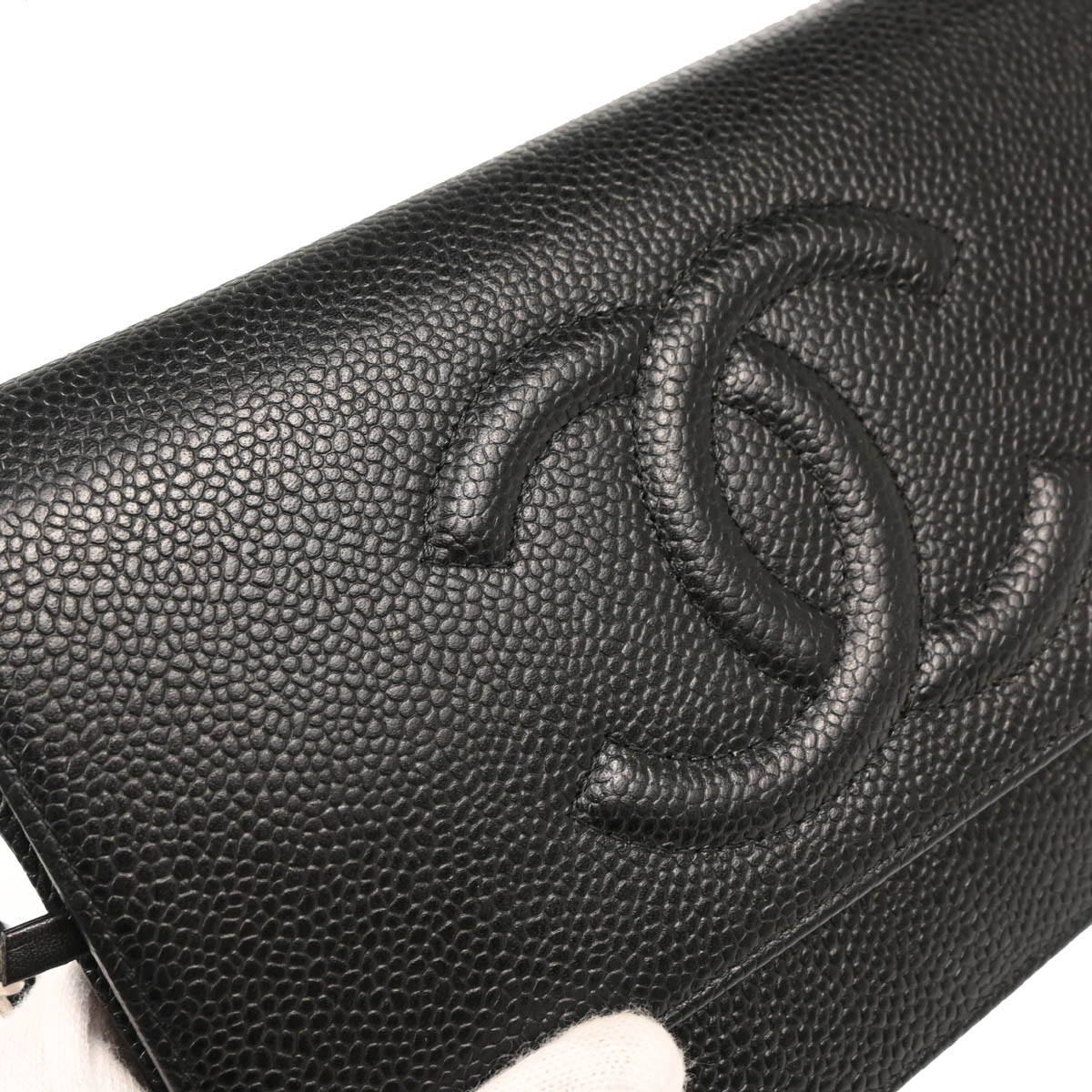 Chanel 2012-2013 Black Caviar Timeless WOC Shoulder Wallet Bag