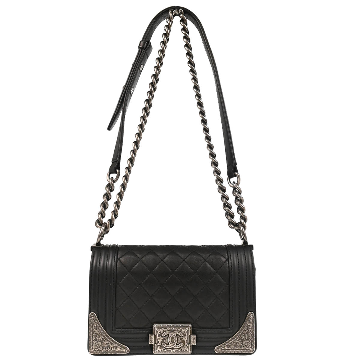 Boy Chanel 2014 Black Calfskin Small Chain Shoulder Bag