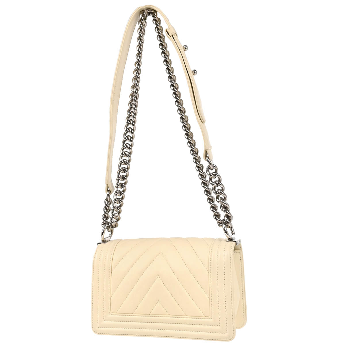 Boy Chanel 2016-2017 White Lambskin Small Chain Shoulder Bag