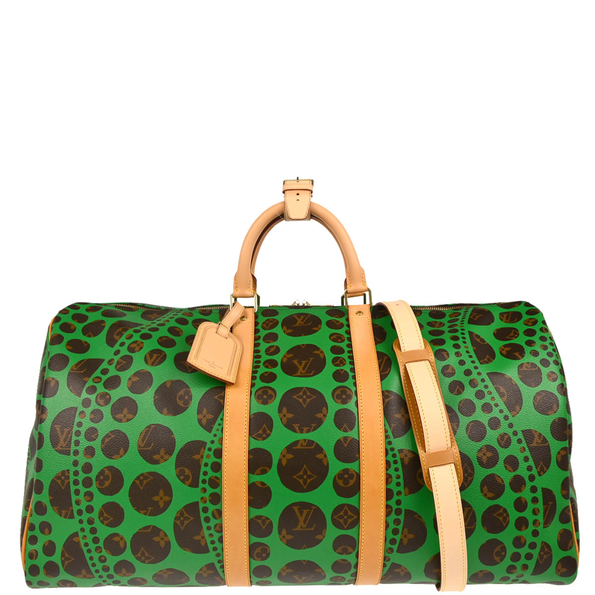 Louis Vuitton 2012 Pumpkin Dot Keepall Bandouliere 55 Duffle 2way Handbag M40696