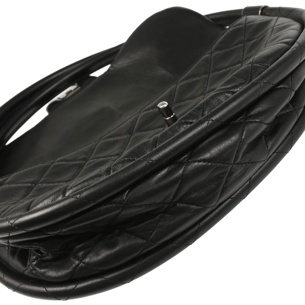 Chanel 2013-2014 Black Lambskin Medium Hula Hoop Handbag