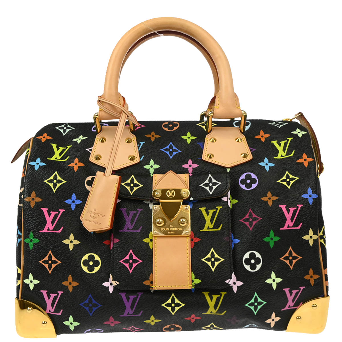 Louis Vuitton 2011 Black Monogram Multicolor Speedy 30 Handbag M92642