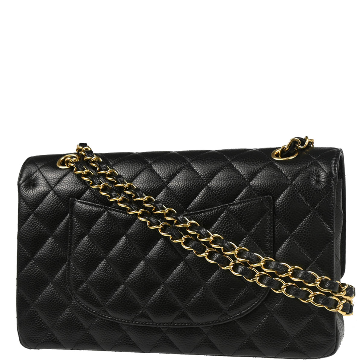 Chanel 2016-2017 Black Caviar Medium Classic Double Flap Shoulder Bag