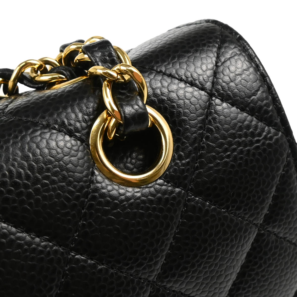 Chanel 2016-2017 Black Caviar Medium Classic Double Flap Shoulder Bag
