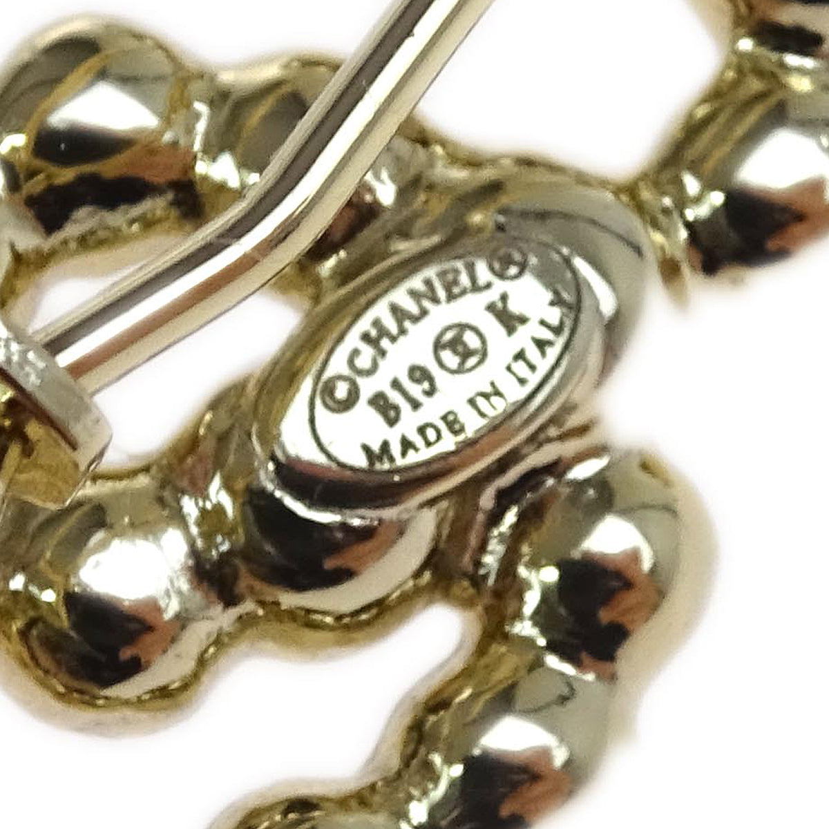 Chanel Hair Clip Barrette Gold Costume Pearl Rhinestone B19K