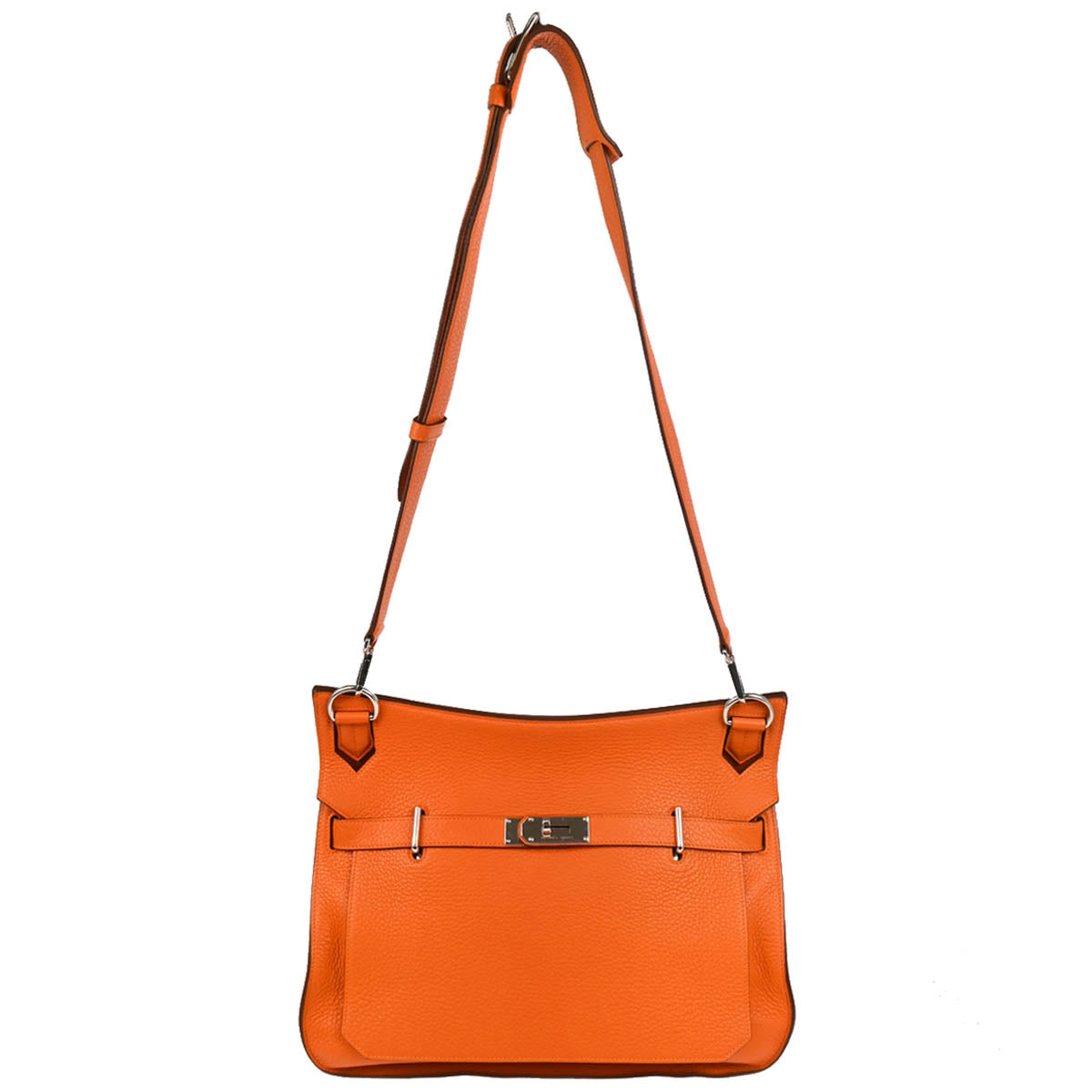 Hermes Orange Taurillon Clemence Jypsiere 34 Shoulder Bag