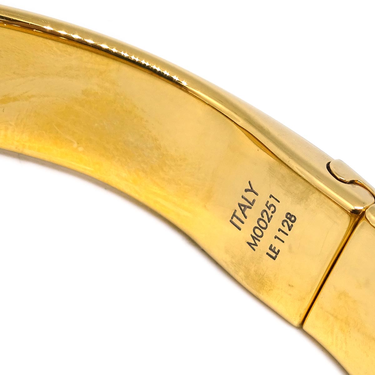 Louis Vuitton Gold Nanogram Cuff Bracelet Bangle M00251 #S