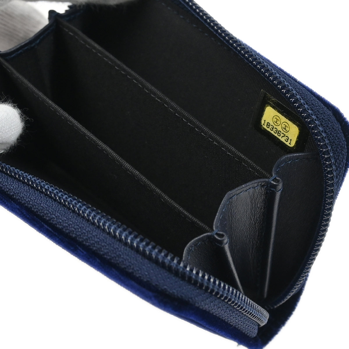 Chanel 2013-2014 Navy Velvet Coin Purse Wallet