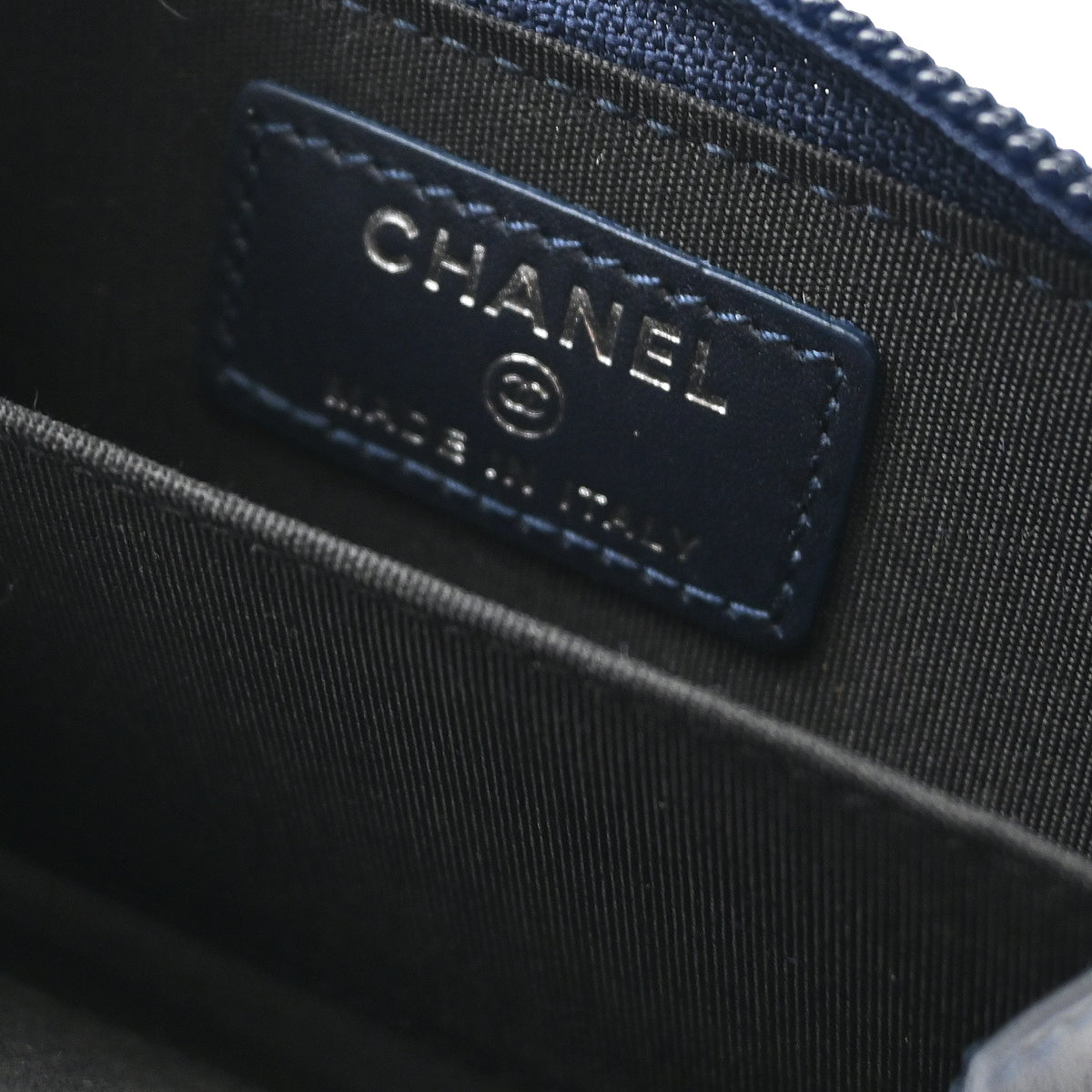 Chanel 2013-2014 Navy Velvet Coin Purse Wallet