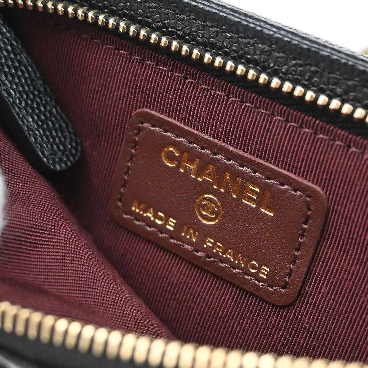 Chanel 2019 Black Caviar Chain Shoulder Bag Pochette Case