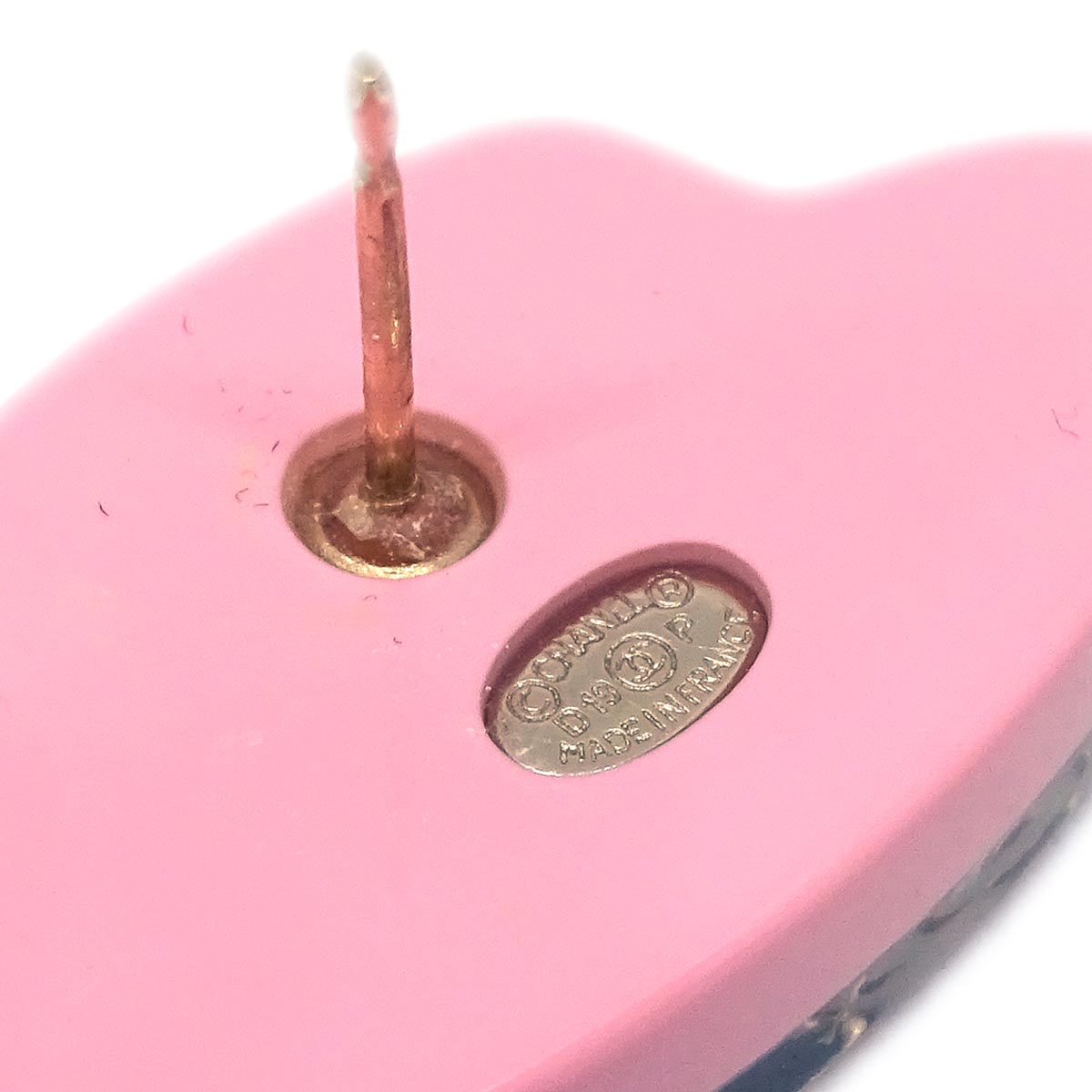 Chanel Hat Piercing Earrings Pink D19P