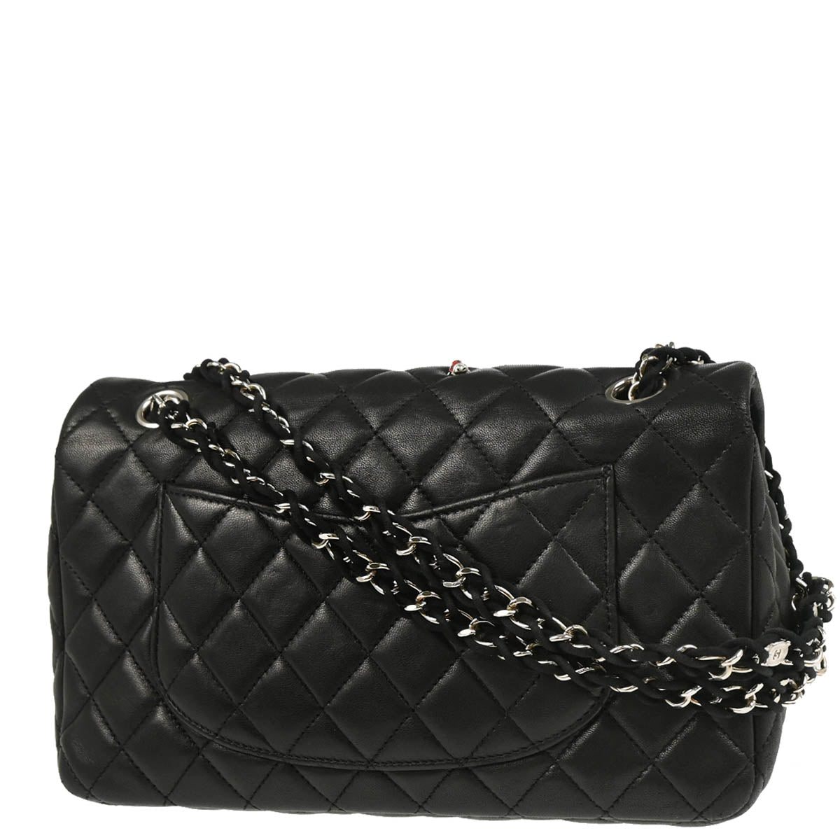 Chanel 2010-2011 Black Lambskin Ladybug Single Flap Shoulder Bag