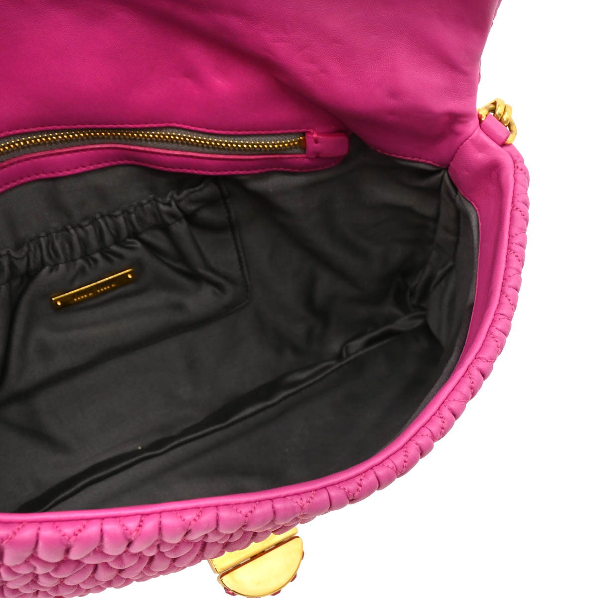 Miu Miu Pink Lambskin Nappa Crystal Handbag
