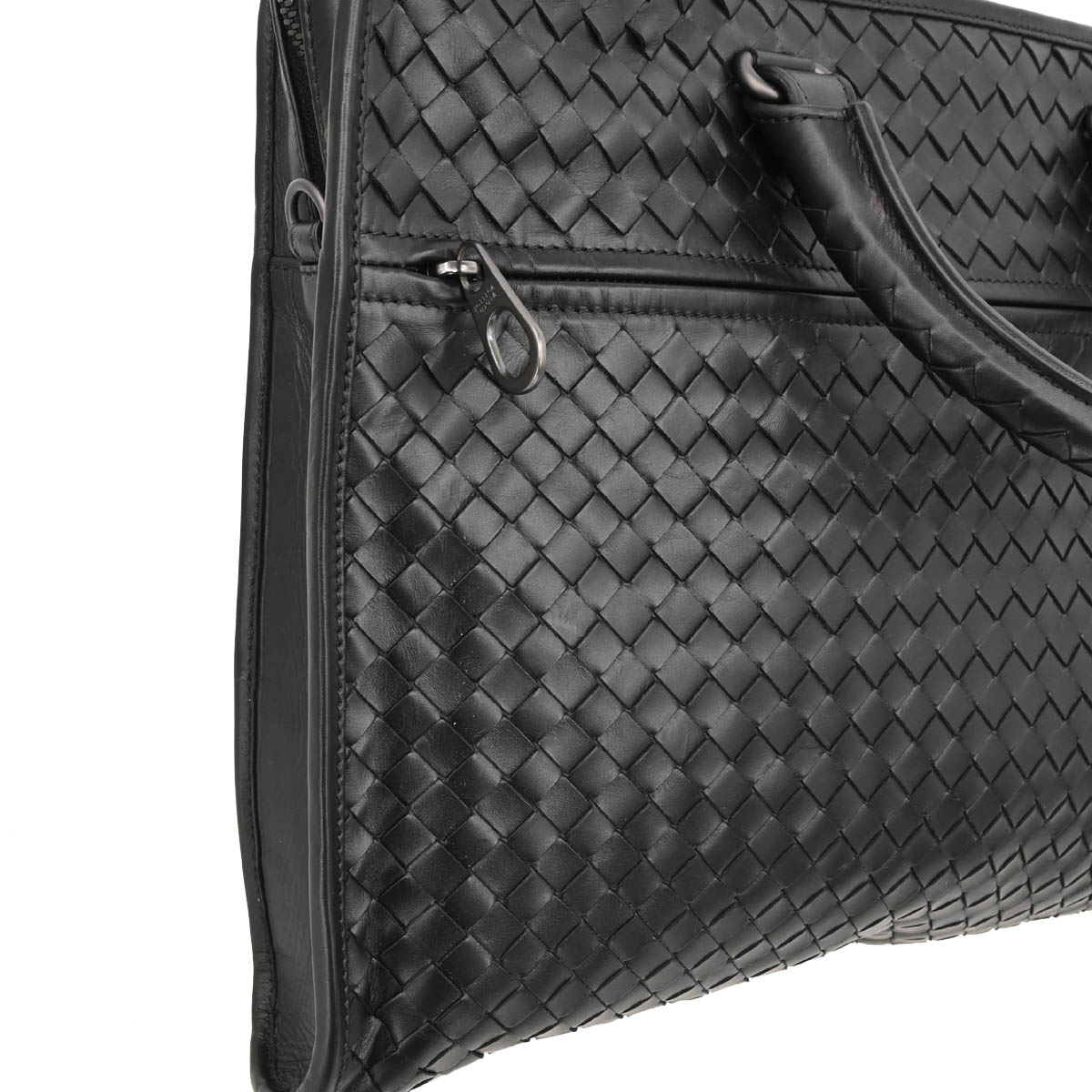 Bottega Veneta Black Intrecciato 2way Shoulder Briefcase Handbag