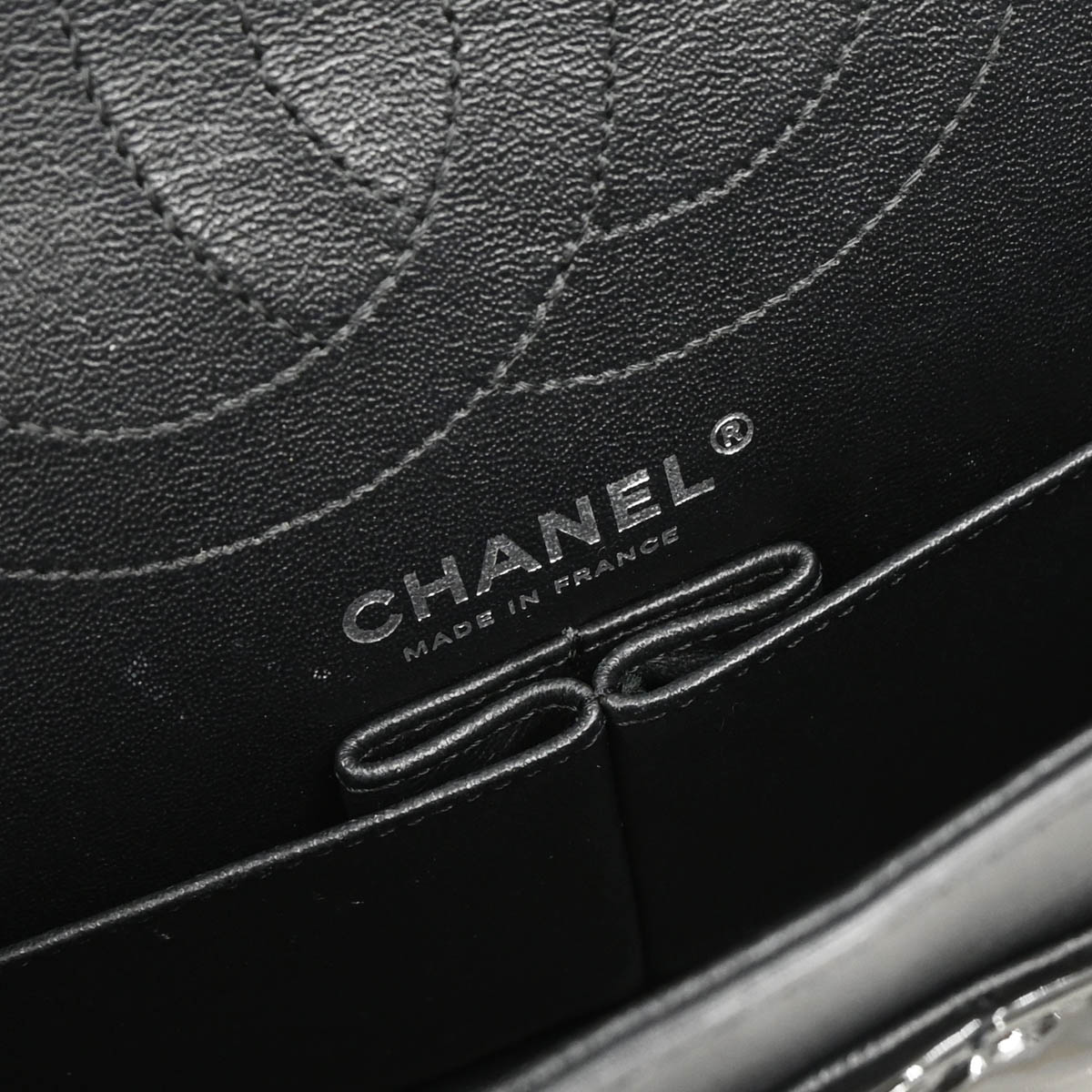 Chanel 2019 Black Patent Leather 2.55 Medium Double Flap Shoulder Bag