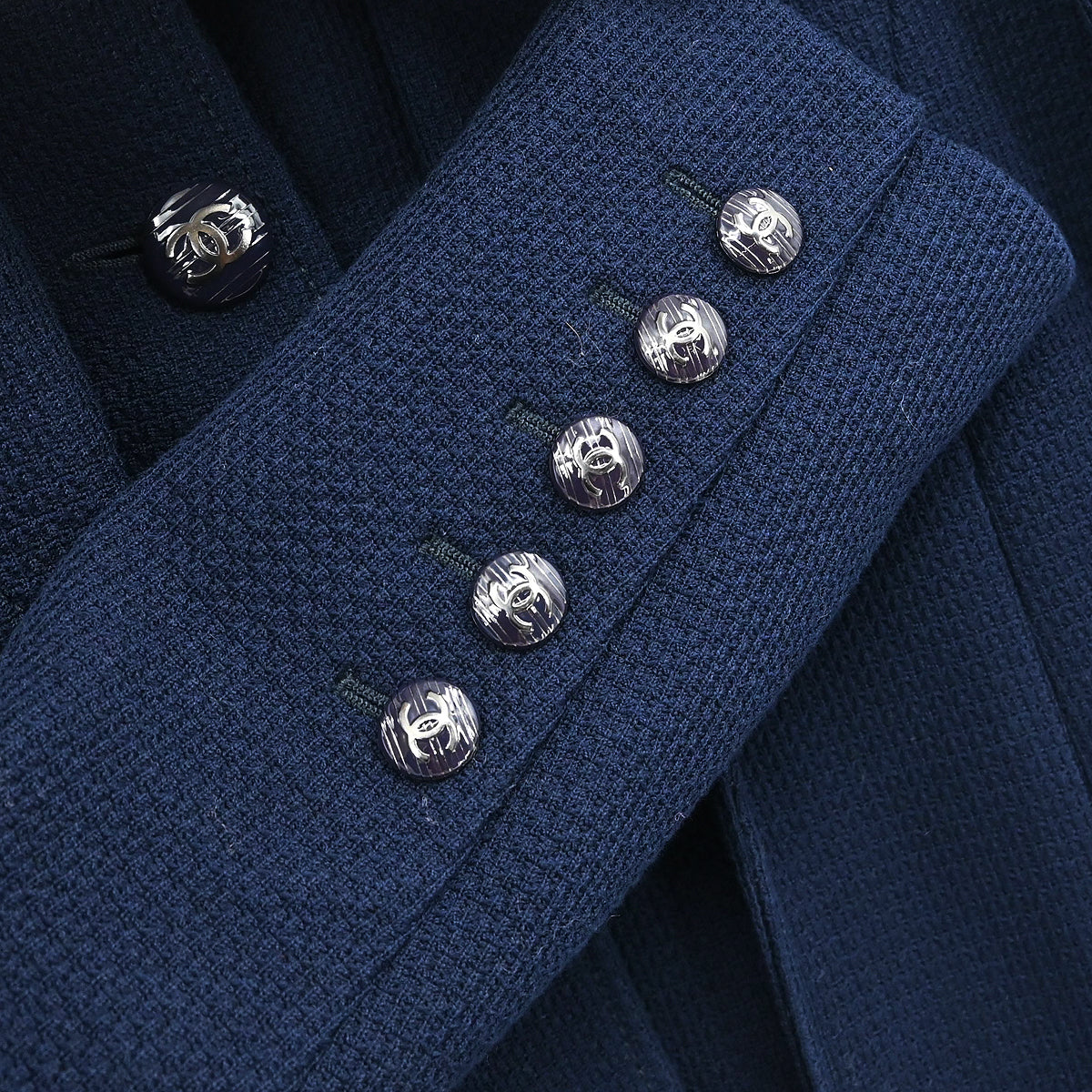 Chanel 2014 Single Breasted Coat Navy #38