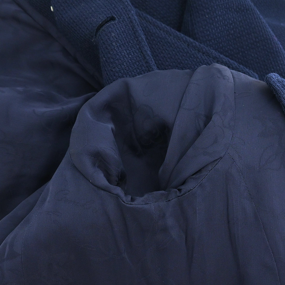 Chanel 2014 Single Breasted Coat Navy #38