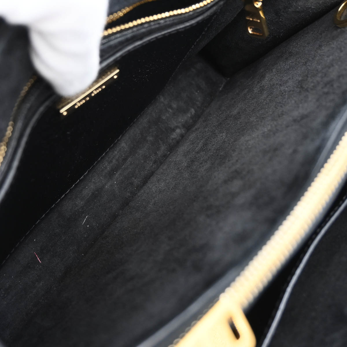 Miu Miu 2015 Black Leather 2way Shoulder Handbag