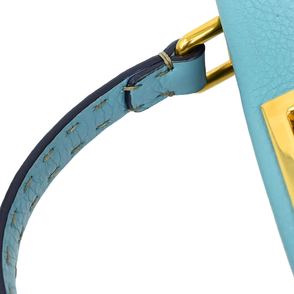 Fendi Light Blue Leather Peekaboo 2way Shoulder Handbag