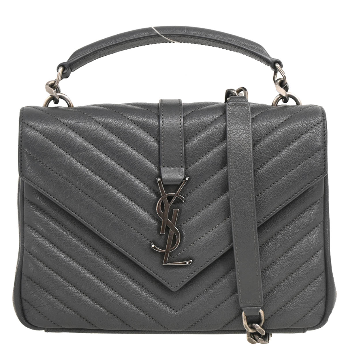 Saint Laurent Gray Leather College 2way Shoulder Handbag