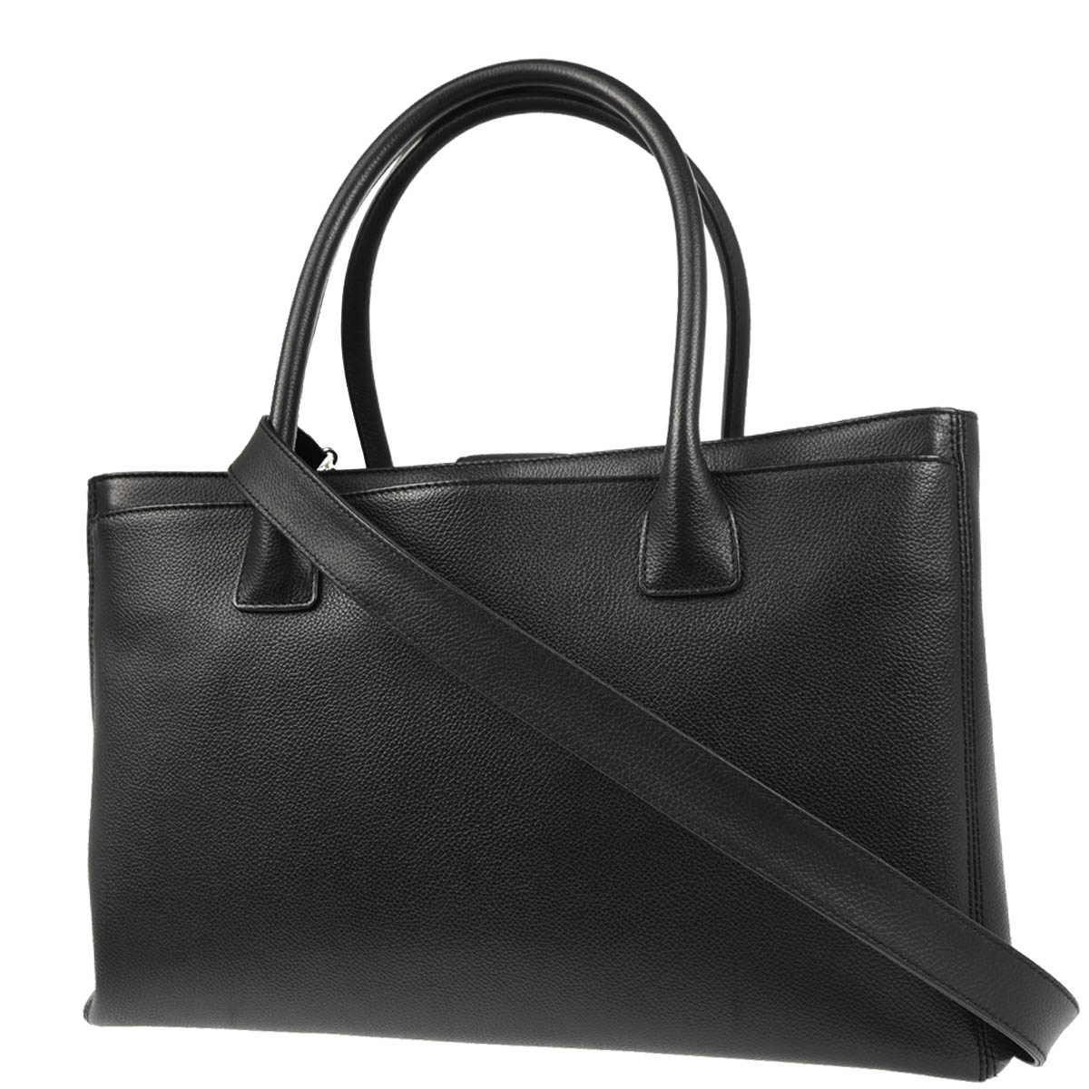 Chanel 2013-2014 Black Calfskin Executive Cerf Tote 2way Shoulder Bag