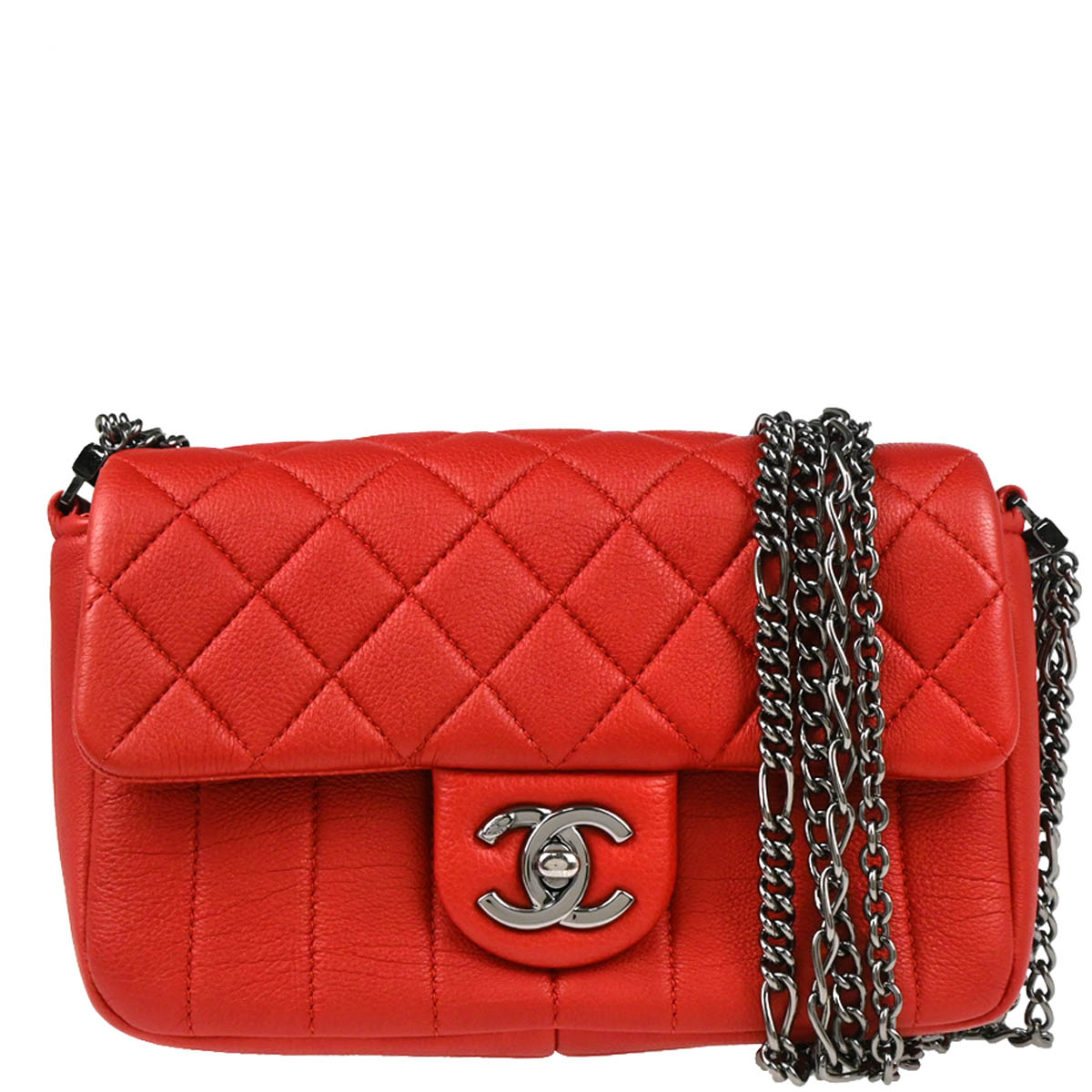 Chanel 2014 Red Lambskin Shoulder Bag