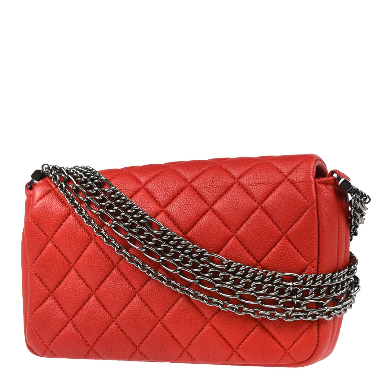 Chanel 2014 Red Lambskin Shoulder Bag