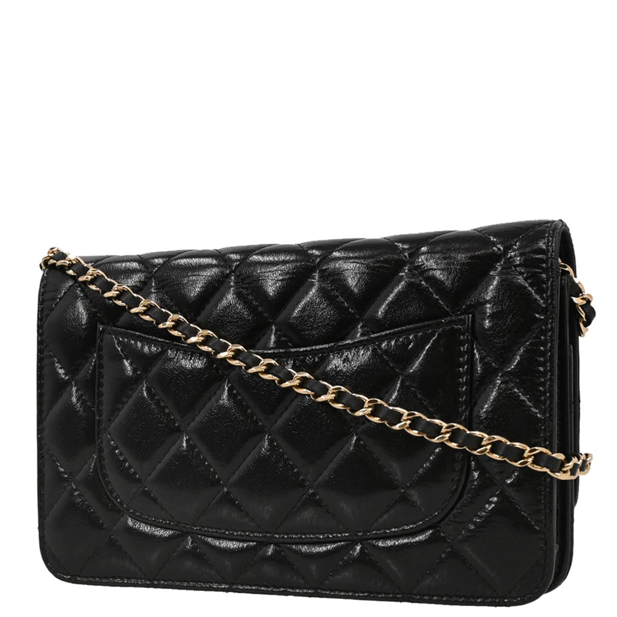 Chanel 2019 Black Lambskin Costume Pearl WOC Shoulder Wallet Bag
