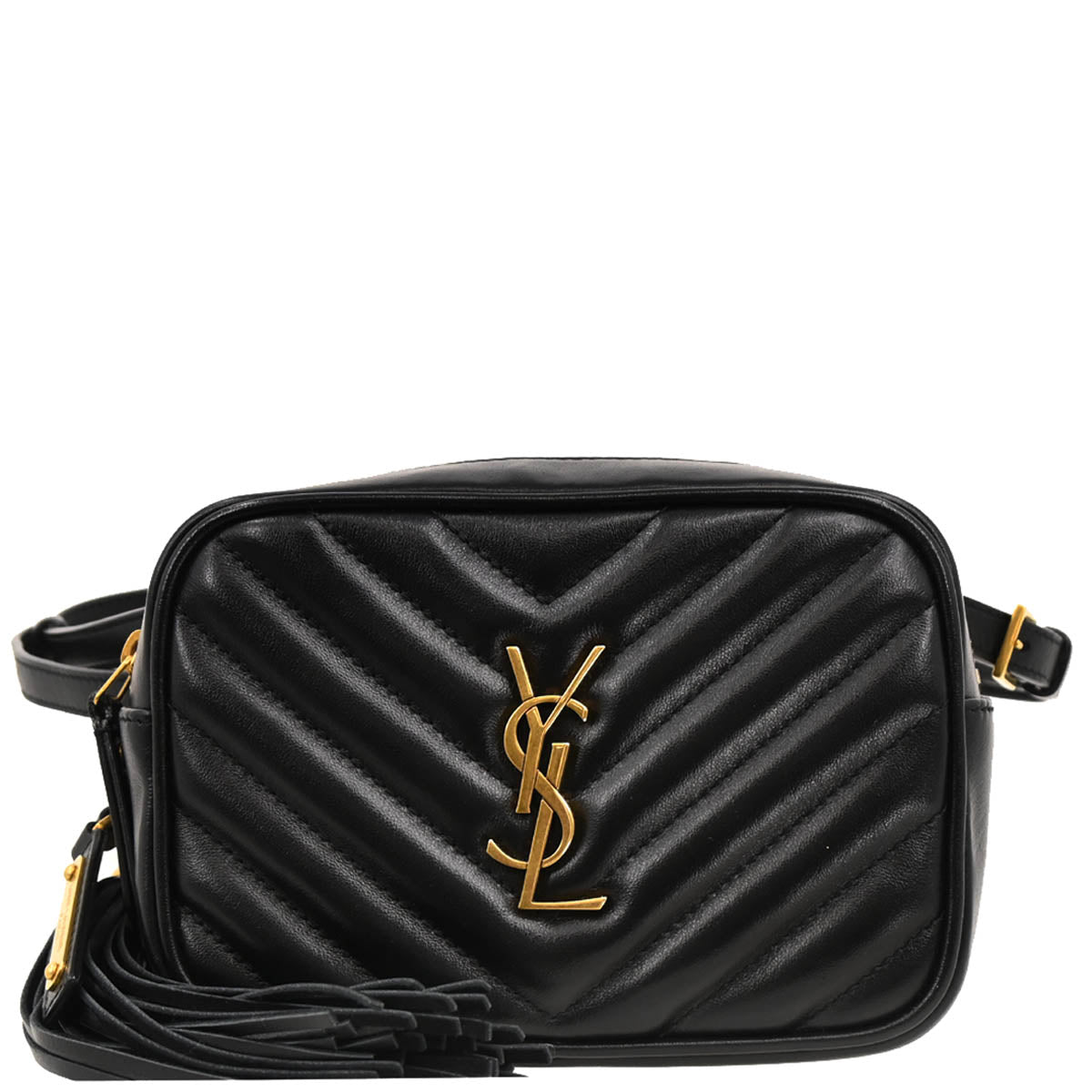Saint Laurent Black Leather Lou Waist Bum Bag