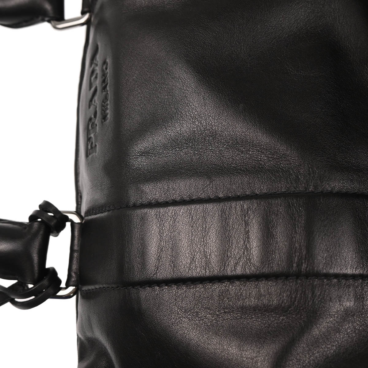 Prada 2010 Black Leather 2way Shoulder Handbag