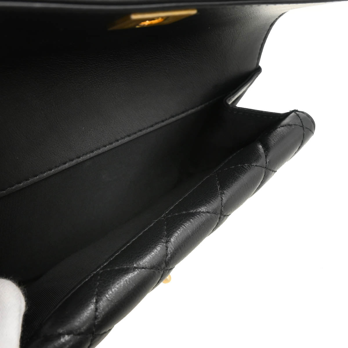 Chanel 2019 Black Lambskin Triple Flap Shoulder Bag