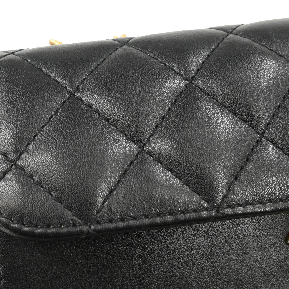 Chanel 2019 Black Lambskin Triple Flap Shoulder Bag