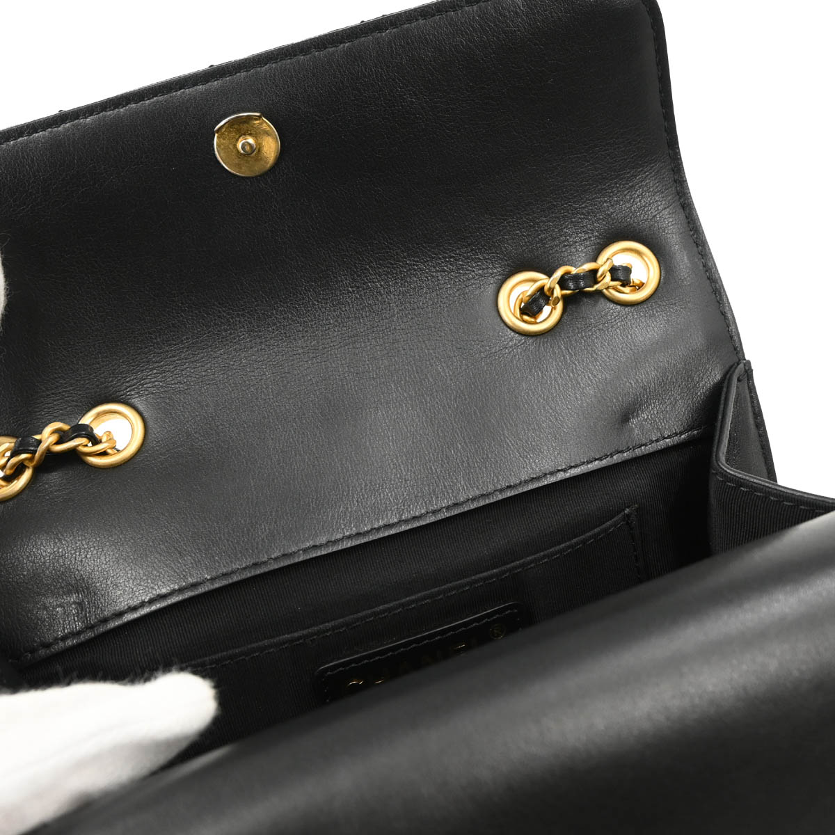 Chanel 2019 Black Lambskin Triple Flap Shoulder Bag