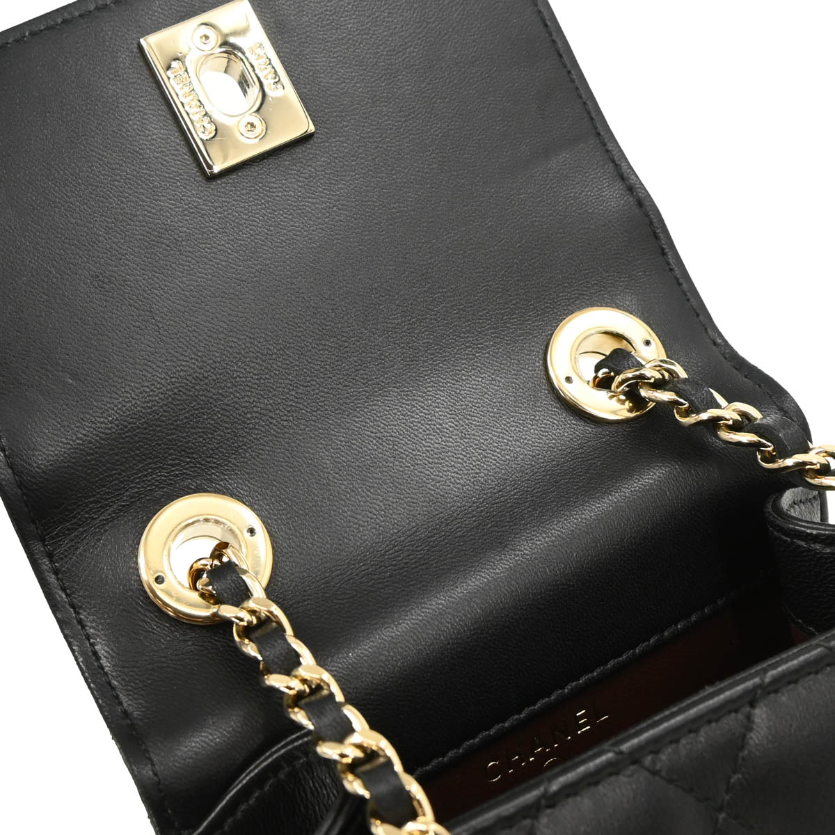 Chanel 2016-2017 Black Lambskin Trendy CC Phone Holder Crossbody Bag